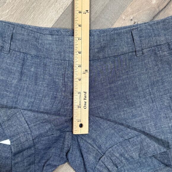 The Limited Chambray Easy Short Cuffed Hem Low Rise Chino Shorts Blue 2 - Picture 10 of 12
